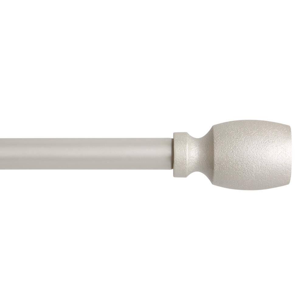 Smooth Edge Cylinder 66 in. - 120 in. Matte Silver Single Curtain Rod