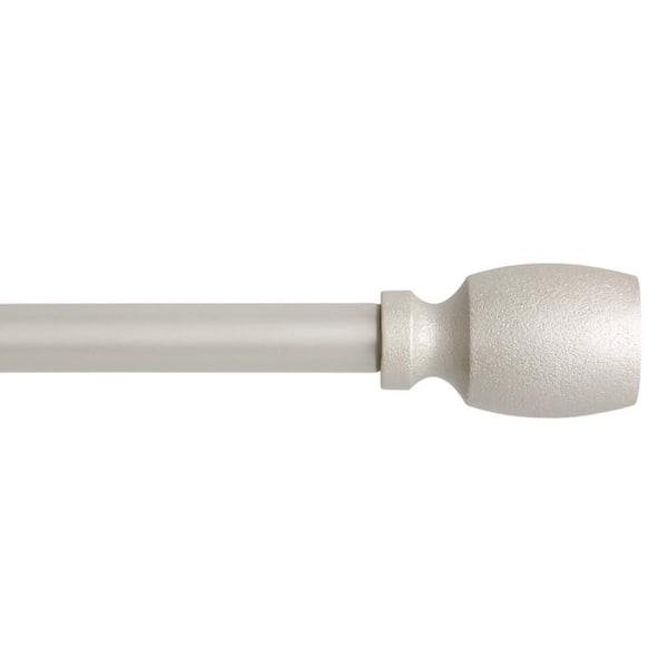 Unbranded Smooth Edge Cylinder 66 in. - 120 in. Matte Silver Single Curtain Rod