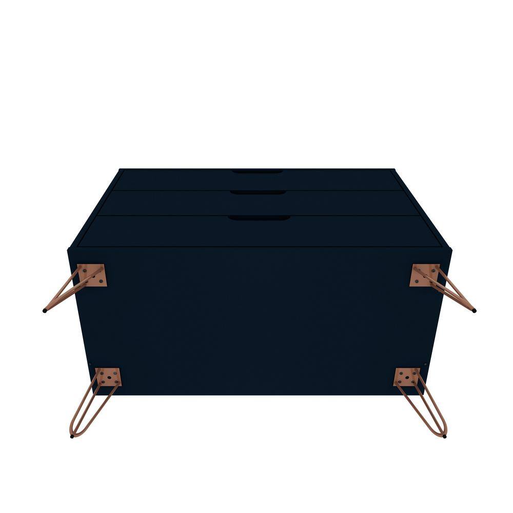 Tatiana Midnight Blue 3-Drawer Mid-Century Modern Dresser