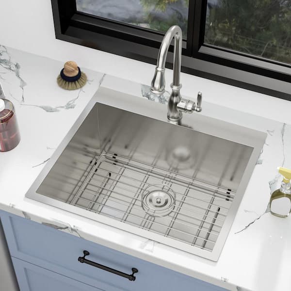 Sarlai 22 in. Single Bowl Zero Radius Corner 16-Gauge Stainless