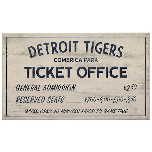 Open Road Brands Detroit Tigers Vintage Ticket Office Wood Wall Decor  90183458-s - The Home Depot
