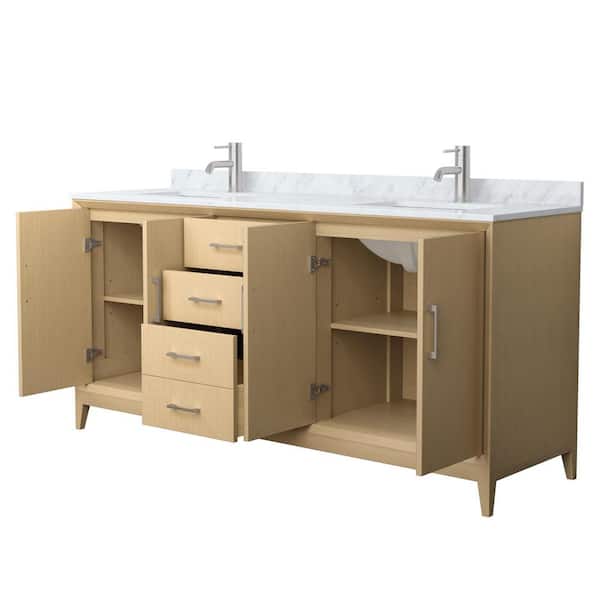 Wyndham Collection Janna 72 in. Double Freestanding White Oak Bath