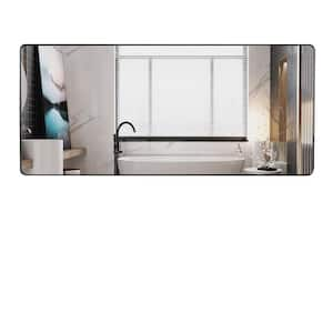 72 in. W x 1.2 in. H Rectangle Aluminum Framed Wall Bathroom Vanity Mirror in Black