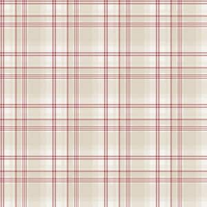 Red and Beige Kitchen Recipes Checkered Plaid Wallpaper