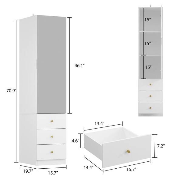 DIMJ Closet Organizer Storage Bins, 3 Pcs Trapezoid Fabric Cube