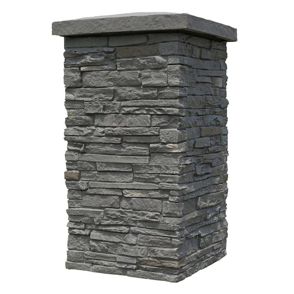 NextStone Slatestone Rundle Ridge 30 in. x 16 in. Faux Polyurethane Stone Column Wrap (4-Piece)
