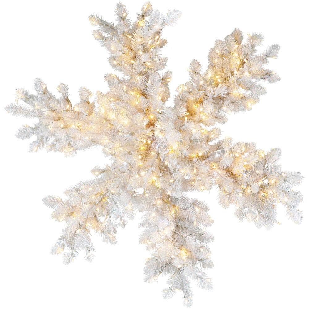 36 in. Christmas Icy Fir Snowflake with LED Lights