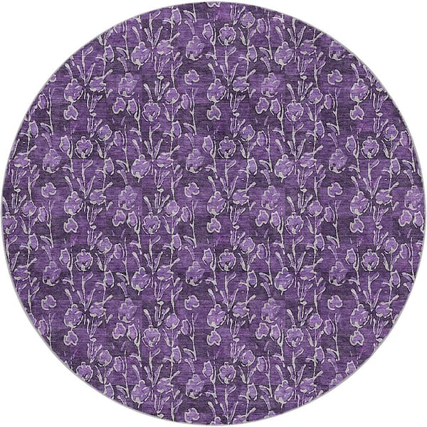 Dream Shag Premium Machine Washable Abstract ADS692 Purple 9 ft. x 12 ft. Area Rug