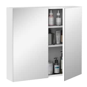 White 21.63 in. H Storage Cabinet with Mirrored