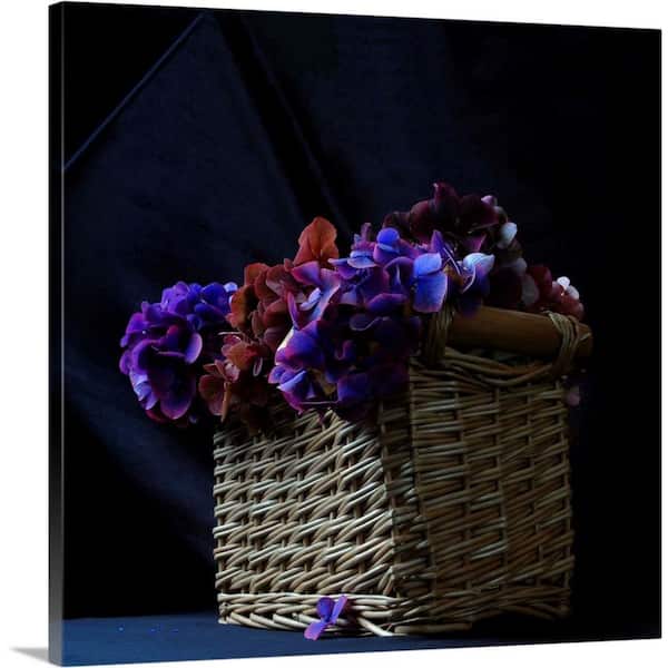 GreatBigCanvas "Hydrangea in Basket II" by Magda Indigo Canvas Wall Art