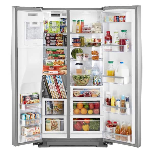 Whirlpool 20.6 cu. ft. Side By Side Refrigerator in Fingerprint Resistant Stainless  Steel, Counter Depth WRS571CIHZ - The Home Depot
