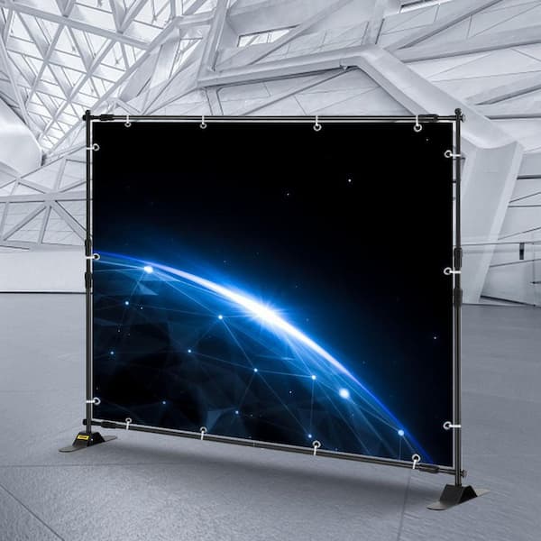 Backdrop Banner Stand Adjustable Display Backdrop Banner Stand Max 96 in. H x 120 in. D Protable for Party, Photography