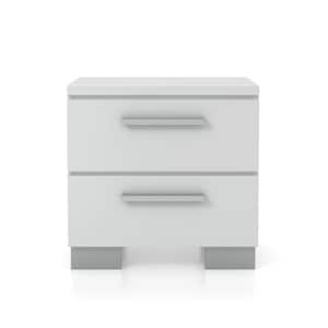 2-drawer Ariadne White Contemporary Nightstand