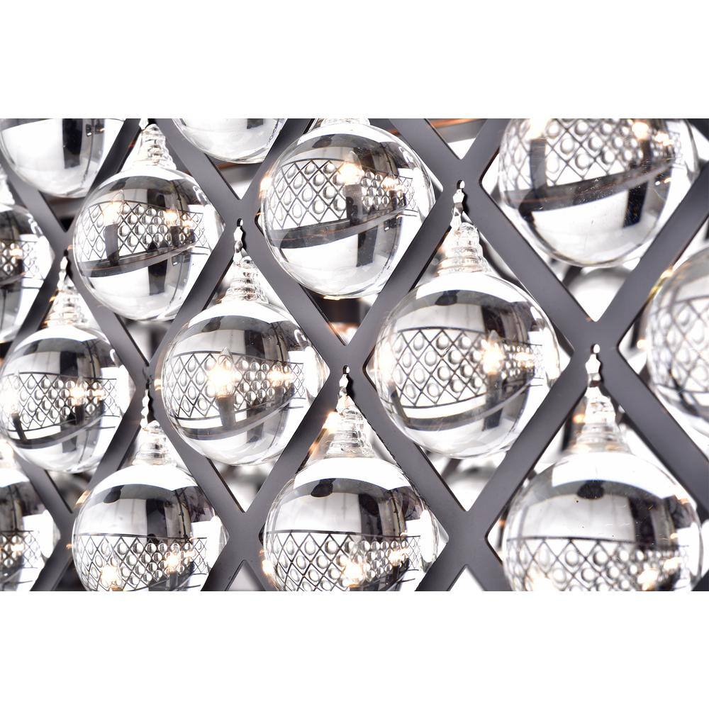 Azha 5-Light Oil Rubbed Bronze Oval Chandelier with Crystal Spheres