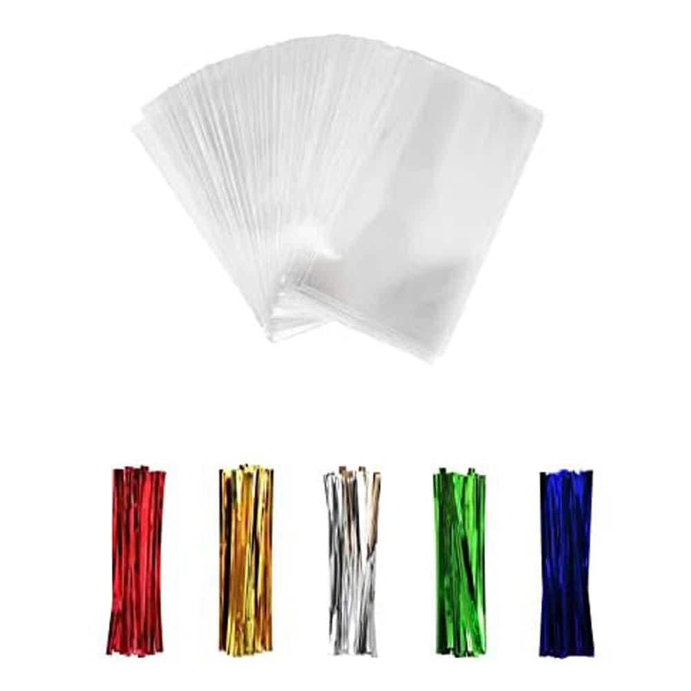Clear Cellophane Treat Bags 100 Pieces with 4 Twist Ties 3 x 5 in. 1.4 Mils Thick OPP for Candy Cookies Party Favor price history on PriceWatchPro