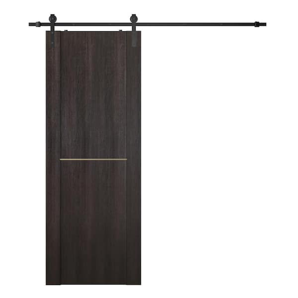 Belldinni Vona Gold 24 in. x 80 in. Veralinga Oak Composite Core Wood Sliding Barn Door with Hardware Kit