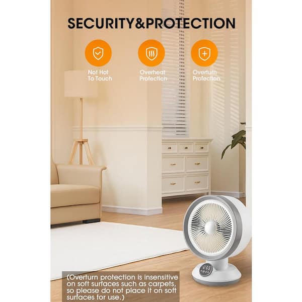 1500W Electric 2-in-1 Heater Fan Combo Portable Space Heater with Adjustable Thermostat and Oscillating Function