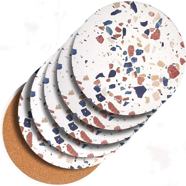 6 Pack 4 Inch Ceramic Plant Saucer with Holder