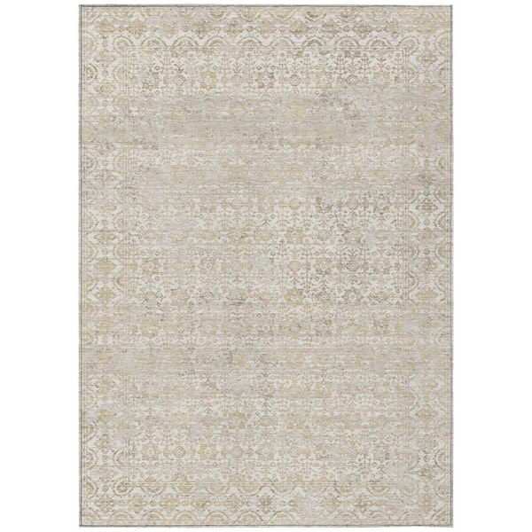 Chantille Machine Washable Indoor/Outdoor Abstract ACN2931 Ivory 9 ft. x 12 ft. Area Rug