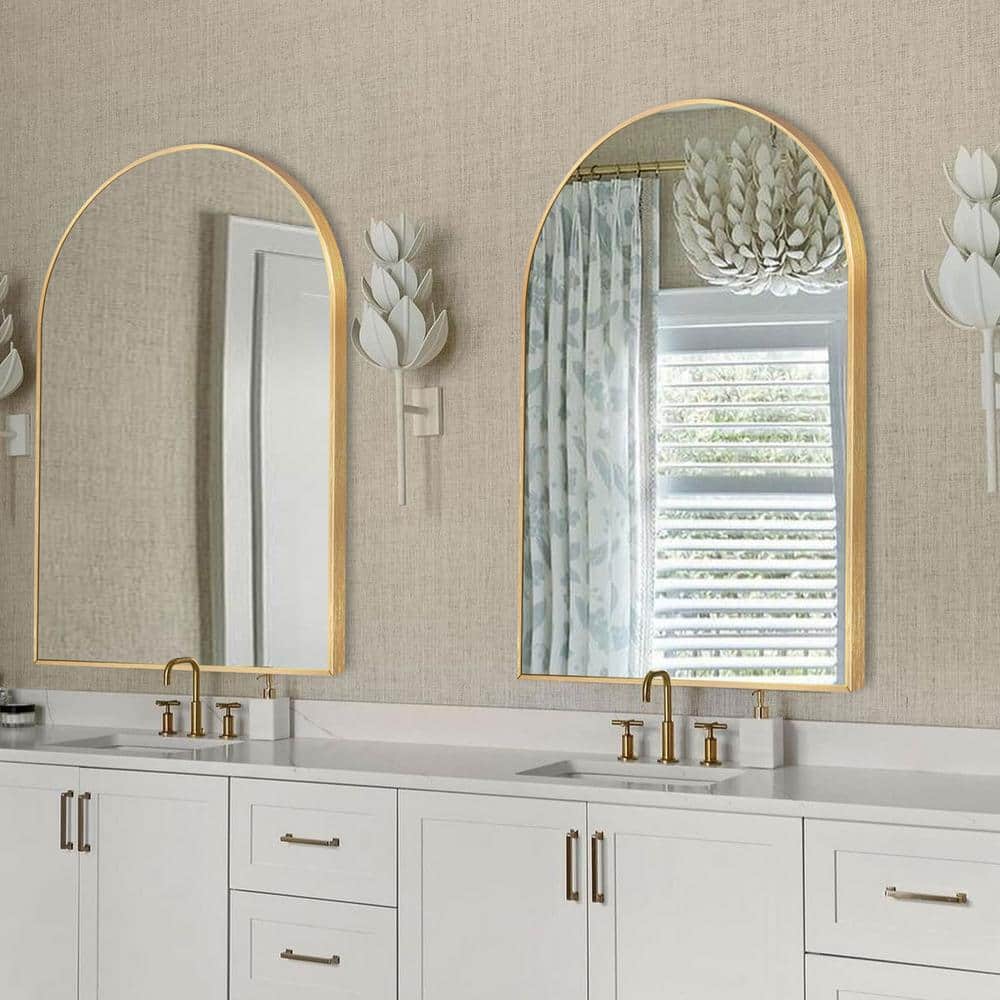 LuxHomez 24 in. W x 36.5 in. H Arched Aluminum Arched Bathroom