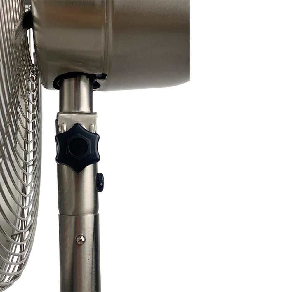 Retro Brushed Nickel 16" Oscillating Floor Fan with Adjustable Height