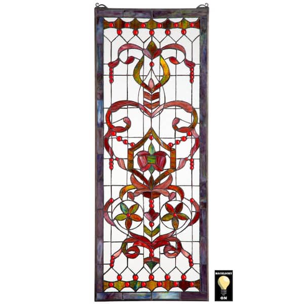 Design Toscano Delaney Manor Stained Glass Window Panel Tf5005 The Home Depot