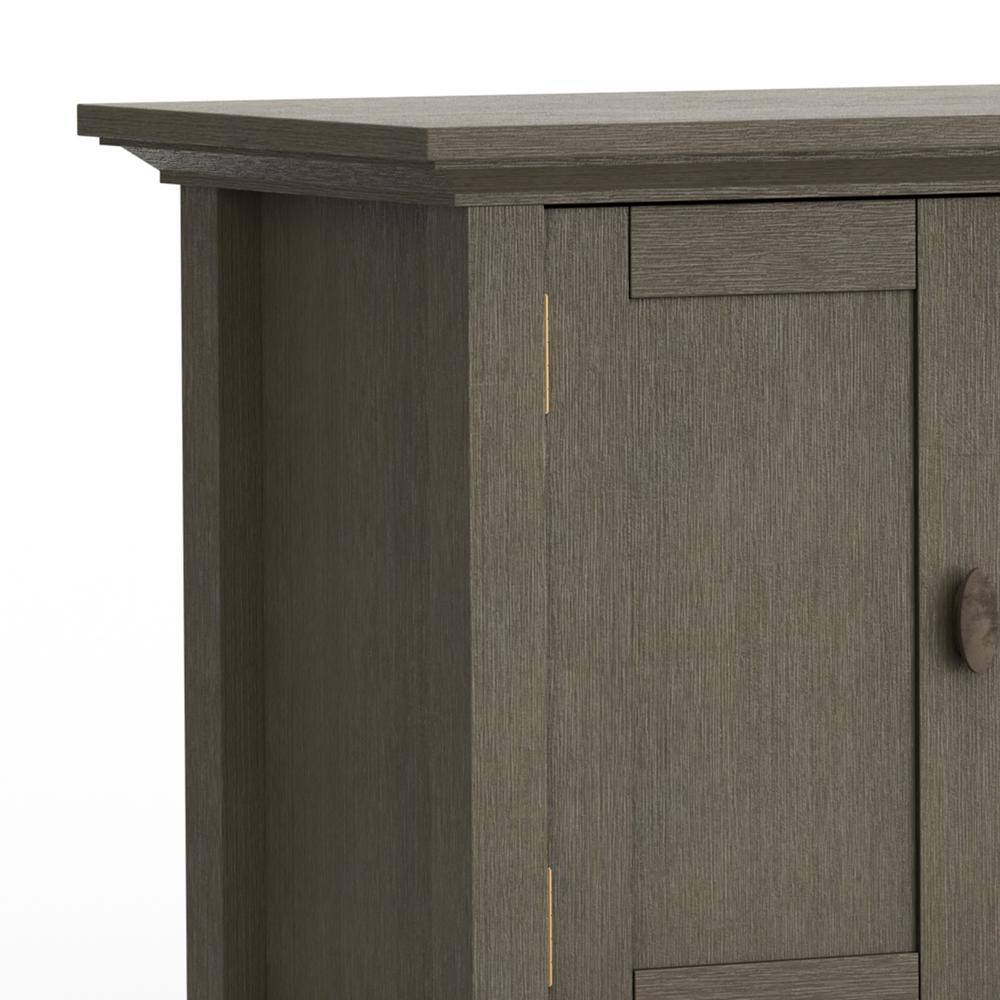 Farmhouse Grey Solid Wood 72" TV Media Stand with Cabinets