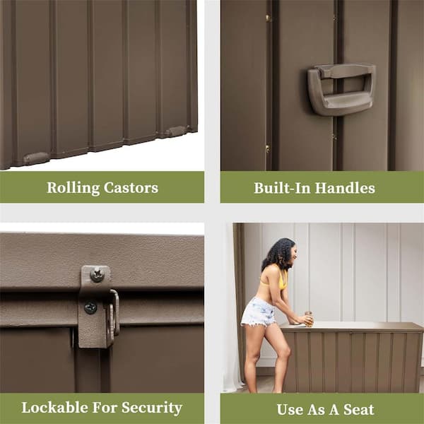 100 Gal. Waterproof Outdoor Storage Deck Box with Lockable