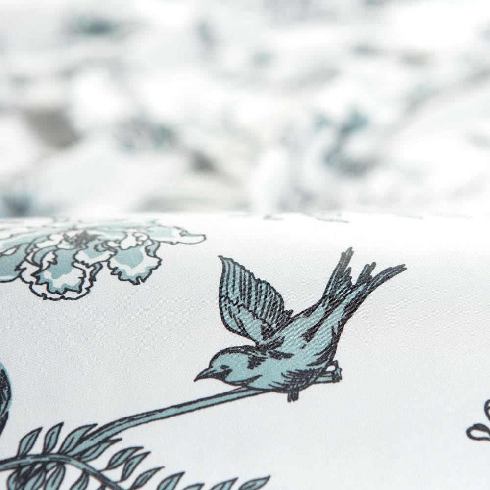 Sage Green French Toile Microfiber Duvet Cover Set
