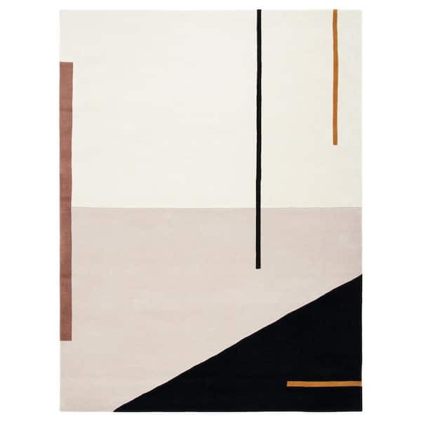 Fifth Avenue Ivory/Black 8 ft. x 10 ft. Abstract Geometric Area Rug