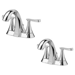 Chatfield 4 in. Centerset 2-Handle Bathroom Faucet in Polished Chrome (Set of 2)