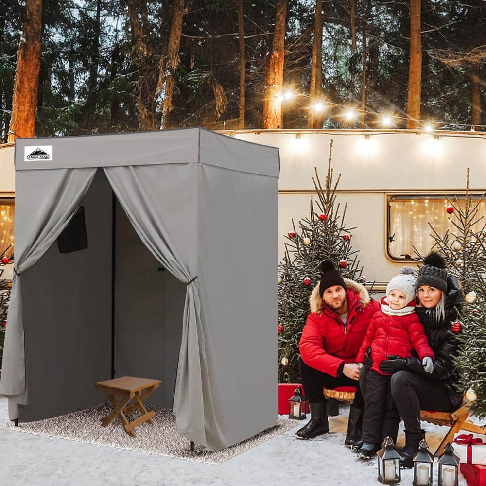 Gray 5x5 Portable Pop-Up Privacy Canopy Tent