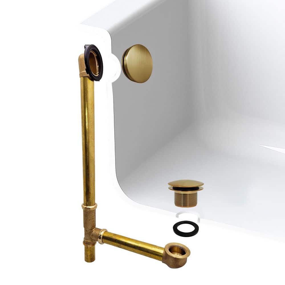 Illusionary 17-Gauge Brass 22-1/2 in. Bath Waste and Overflow with Full Cover Tip-Toe Drain in Brushed Bronze price history on PriceWatchPro