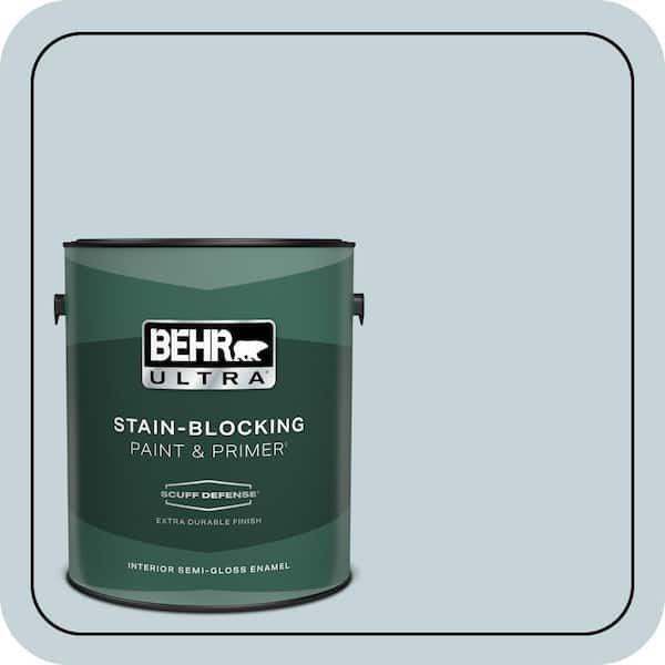 BEHR ULTRA 1 gal. #PPL-73 Tranquil Sea Extra Durable Semi-Gloss Enamel Interior Paint & Primer