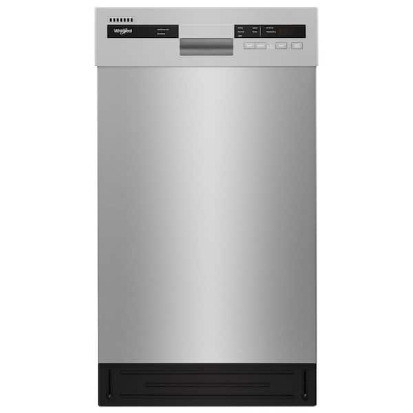 Whirlpool 18 in. Front Standard Built-In Dishwasher in Monochromatic Stainless Cabinet with 5-Cycles 50 dBA