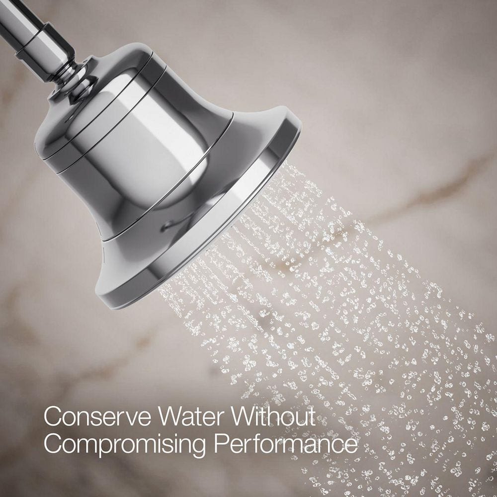 Polished Chrome Wall Mounted Rain Showerhead with Filter
