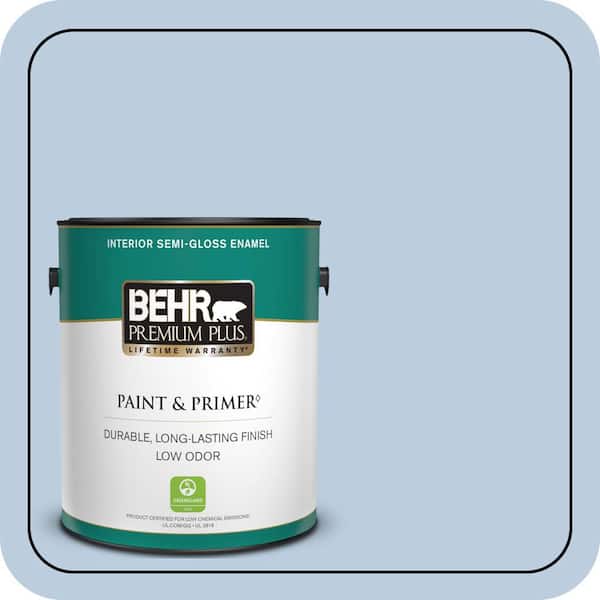 BEHR PREMIUM PLUS 1 gal. #M530-2 Skys the Limit Semi-Gloss Enamel Low Odor Interior Paint & Primer