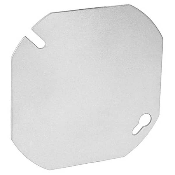 4 in. W Steel Metallic Flat Blank Octagon Cover (50-Pack)