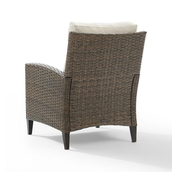 Crosley Furniture Rockport Wicker High Back Outdoor Lounge Chair With Oatmeal Cushions Co7160 Lb The Home Depot - High Back Wicker Outdoor Furniture