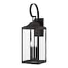 Home Decorators Havenridge 23" 3-Light Matte Black Outdoor Wall Sconce – Open Box, Hardwired