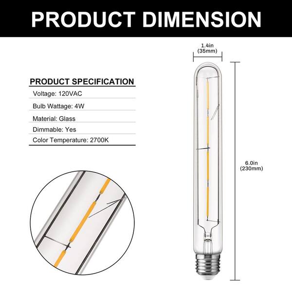 YANSUN 60-Watt Equivalent G45 Dimmable Edison LED Light Bulb Warm White (4-Pack) YANSUN 60-Watt Equivalent G45 Dimmable Edison LED Light Bulb Warm White (4-Pack)