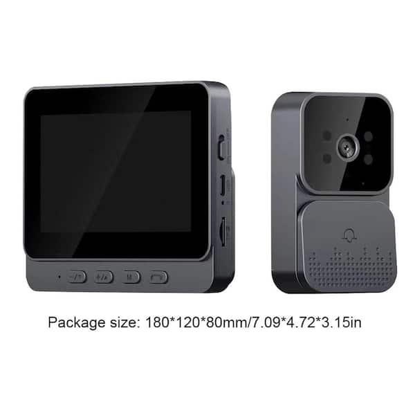 Lukyamzn 4.3 in. Wireless Hardwired IPS Color Screen Digital Doorbell Camera 1080P IR Video Intercom with Night Vision in Gray