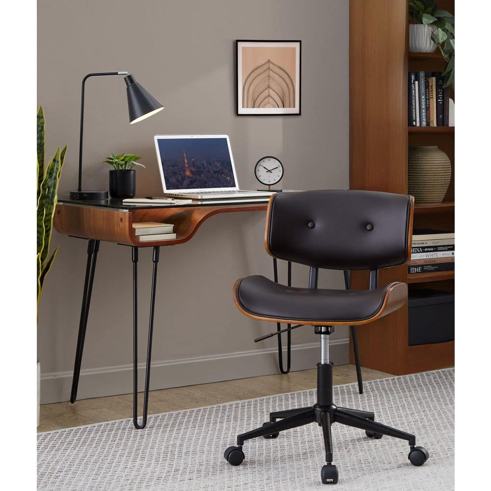 LumiSource Lombardi Faux Leather Adjustable Height Office Chair in