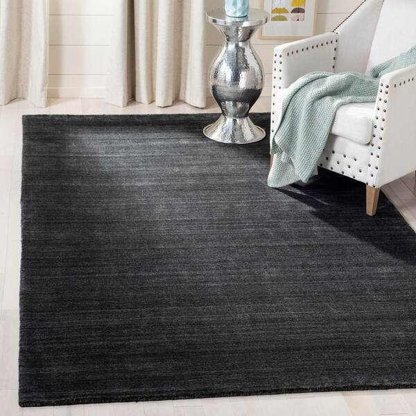 Mirage 8 ft. x 10 ft. Charcoal Distressed Solid Color Area Rug