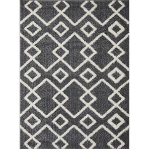 Vemoa Adeta Blue 7 ft. 10 in. x 9 ft. 10 in. Geometric Polyester Area Rug
