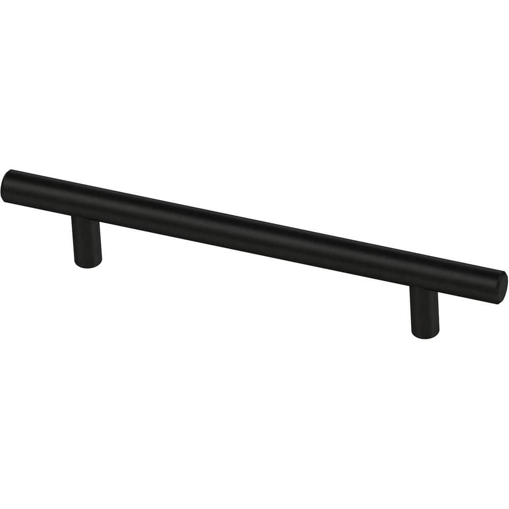 Matte Black Brass Modern Drawer Pulls with Mounting Hardware