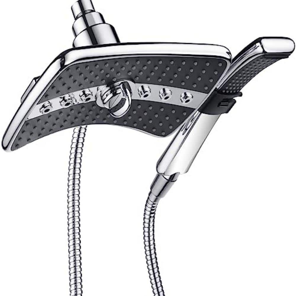 Shower Head 2-Spray Patterns with 1.8 GPM 8 in. Wall Mount Rain Fixed Showe