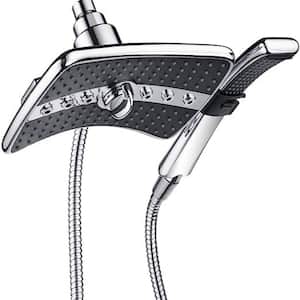 Shower Head 2-Spray Patterns with 1.8 GPM 8 in. Wall Mount Rain Fixed Shower Head in ‎Chrome