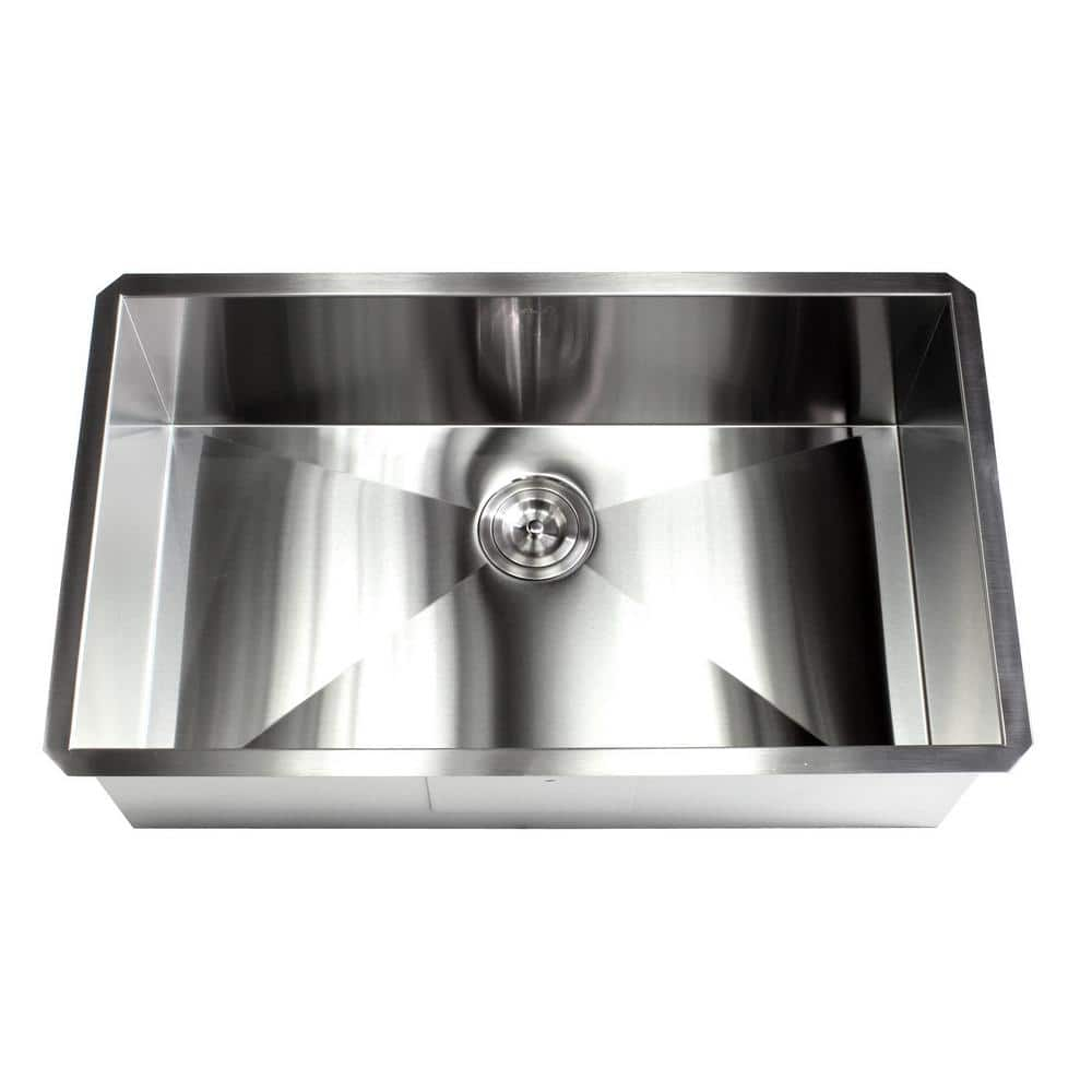 Undermount 16-Gauge Stainless Steel 32 in. x 19 in. x 10 in. Deep Single Bowl Zero Radius Kitchen Sink -  Kingsman Hardware, F3219