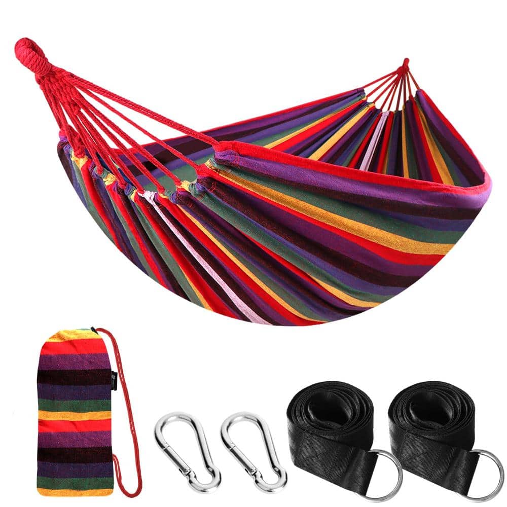106.3 in. Cotton Hammock Portable Anti-Rollover Rainbow 6-Piece price history on PriceWatchPro